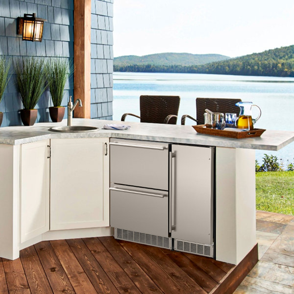 COTLIN 15 Inch Outdoor Beverage Refrigerator 3.2 Cubic Feet Storage 96